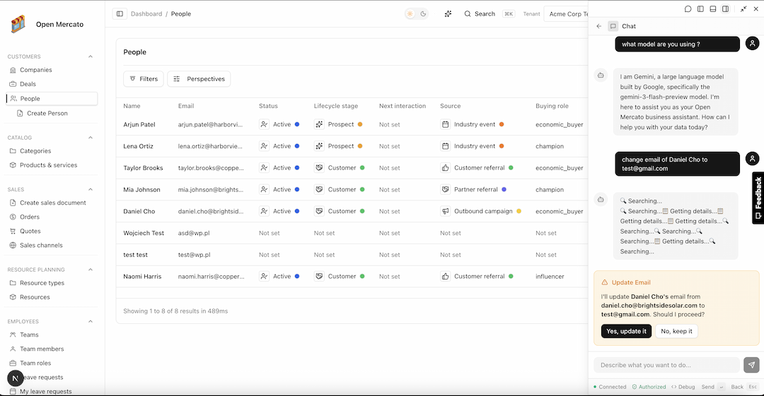 Asystent AI w Open Mercato